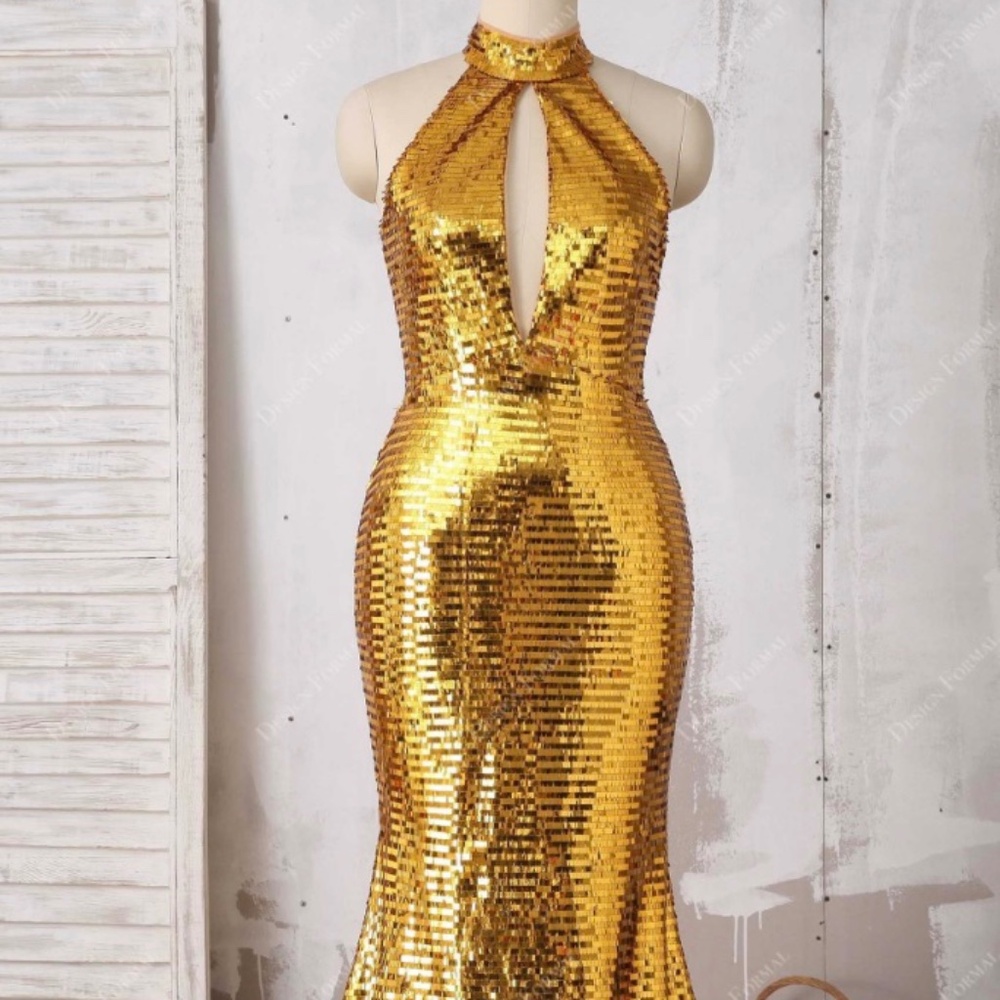 Sequin Halter Dress